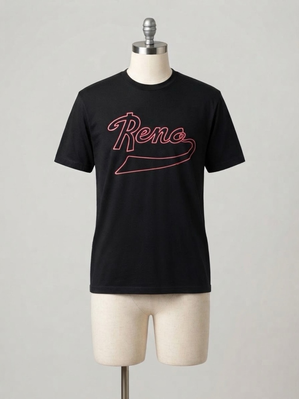 Delta Black Short-Sleeve Tee with Pink Reno Script